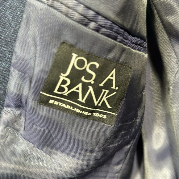 Jos A Bank Mens Linen Wool Blend Tailored Fit Navy Blue Casual Blazer Jacket - Picture 10 of 16